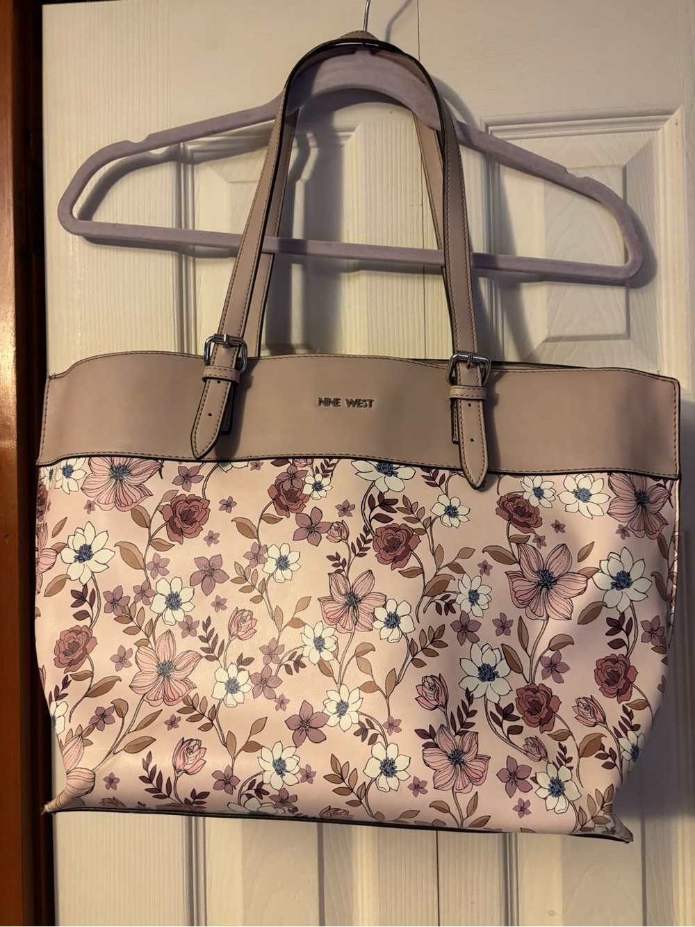 Nine West Blush Floral Tote with wallet